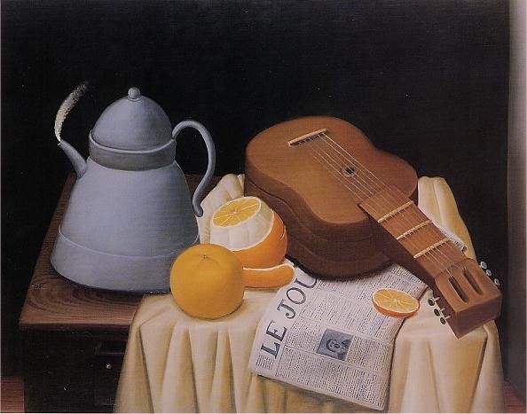 Fernando Botero Still Life with Le Journal